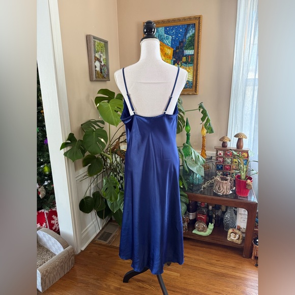 Vintage Bebe Royal Blue Satin Slip Dress - Picture 4 of 6